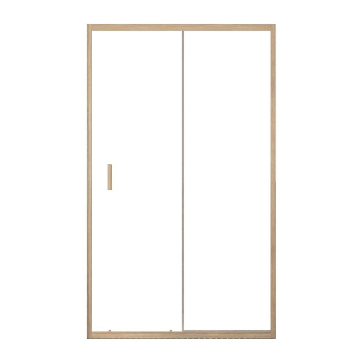 Porte de douche Coulissante 120x200cm - Profilés Aluminium effet Bois - Verre 6mm - WOOD CRUSH