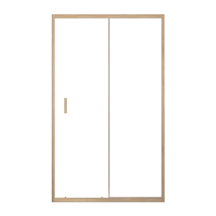 Porte de douche Coulissante 120x200cm - Profilés Aluminium effet Bois - Verre 6mm - WOOD CRUSH