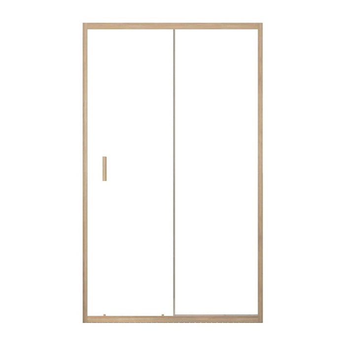 Porte de douche Coulissante 120x200cm - Profilés Aluminium effet Bois - Verre 6mm - WOOD CRUSH