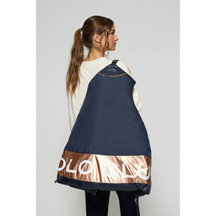 Gilet trapuntato Ice blu marino con cappuccio fisso e particolari Polo Club