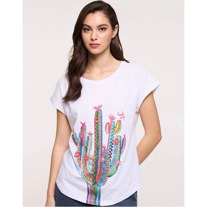 Camiseta Manga Corta Blanca - Cactica