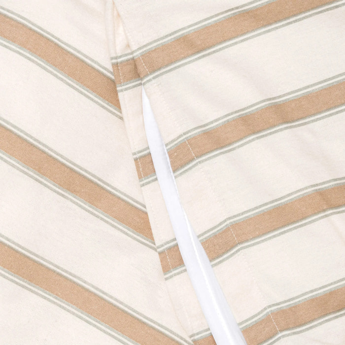 Copripiumino in flanella raya sitges verde secco – taupe