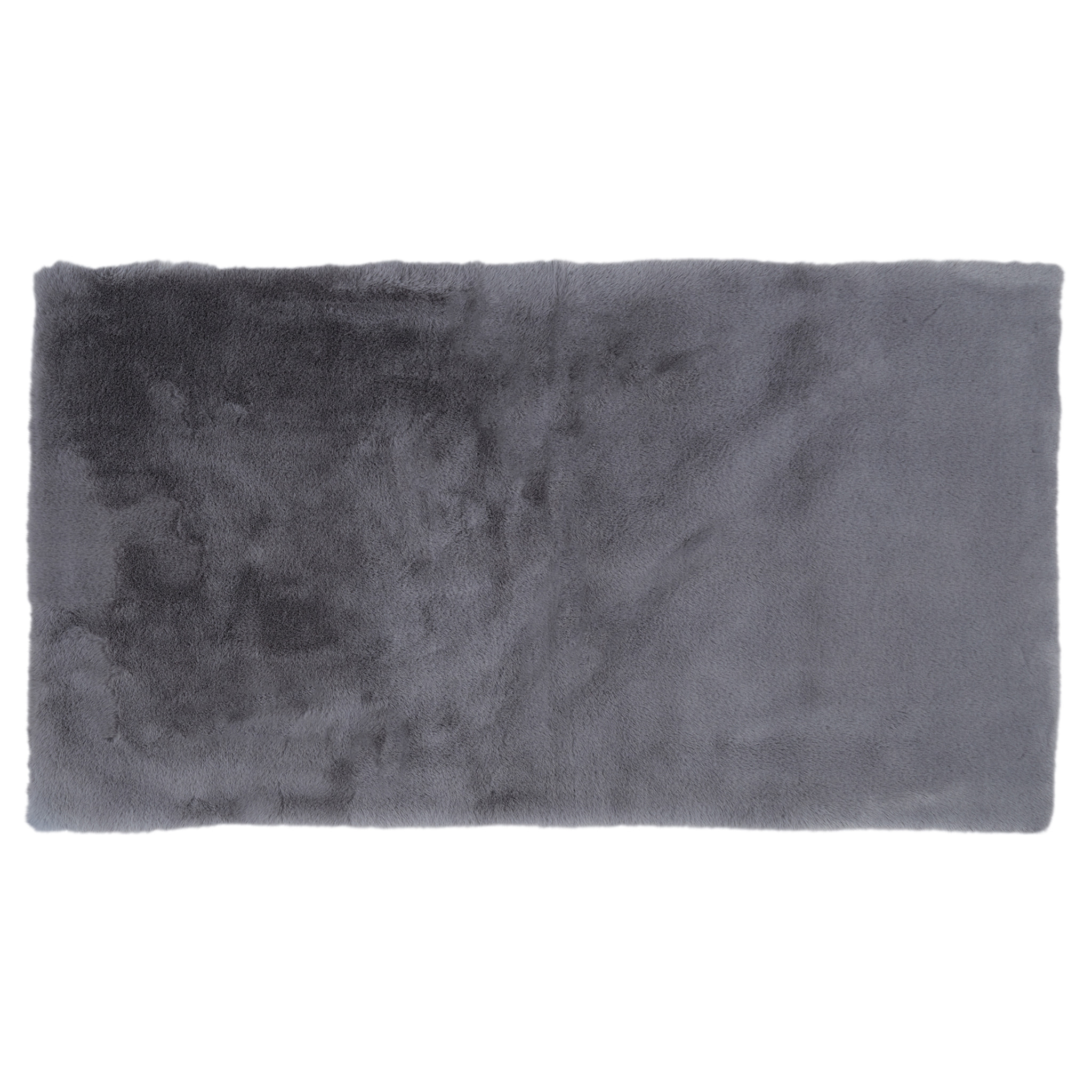 Tapis Imitation Fourrure Fin Gris 110x60cm