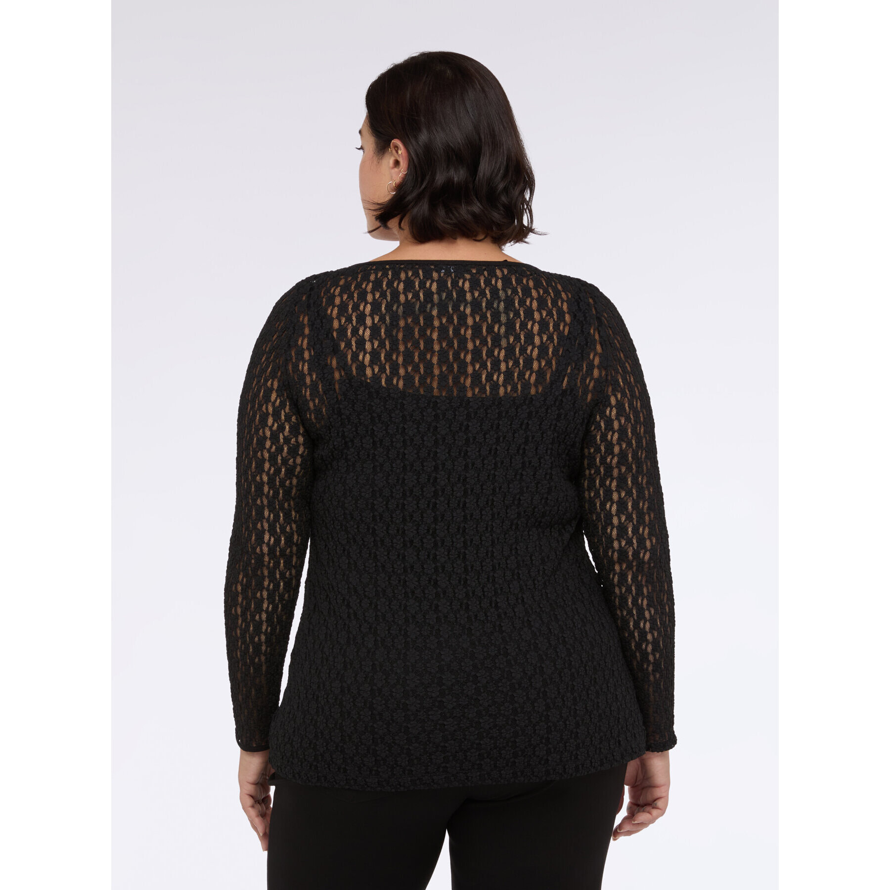 Fiorella Rubino - T-shirt in jersey con lavorazione traforata - Nero