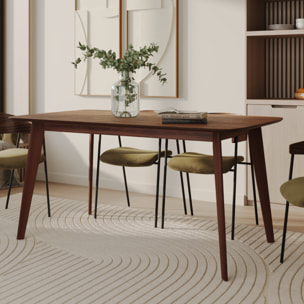 Table rectangulaire 6 personnes en bois foncé 150 cm - Oman