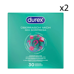 2x Durex Mix Sorpresa Preservativi Misti - 2 Confezioni da 30 Profilattici