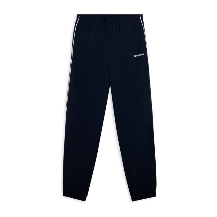 Pantaloni sportivi in nylon stretch con cucitura a contrasto