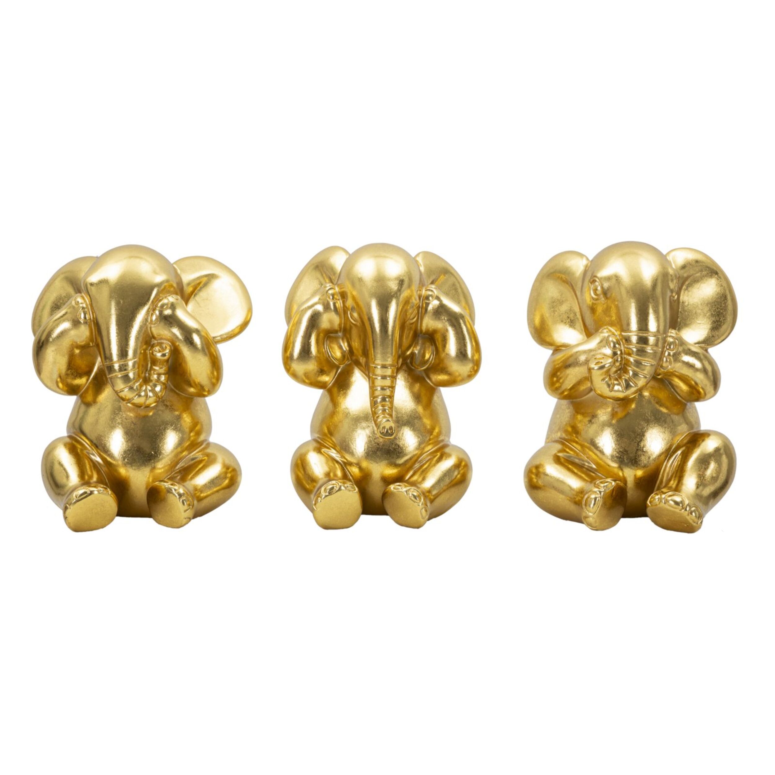 ELEFANTE NON VEDO/NON SENTO/ NON PARLO SET 3 PZ CM Ø 15,5X20,5