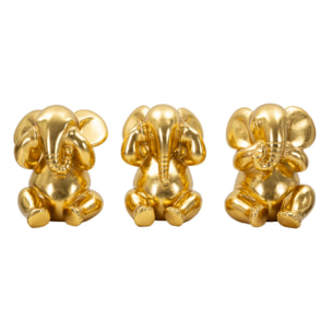 ELEFANTE NON VEDO/NON SENTO/ NON PARLO SET 3 PZ CM Ø 15,5X20,5