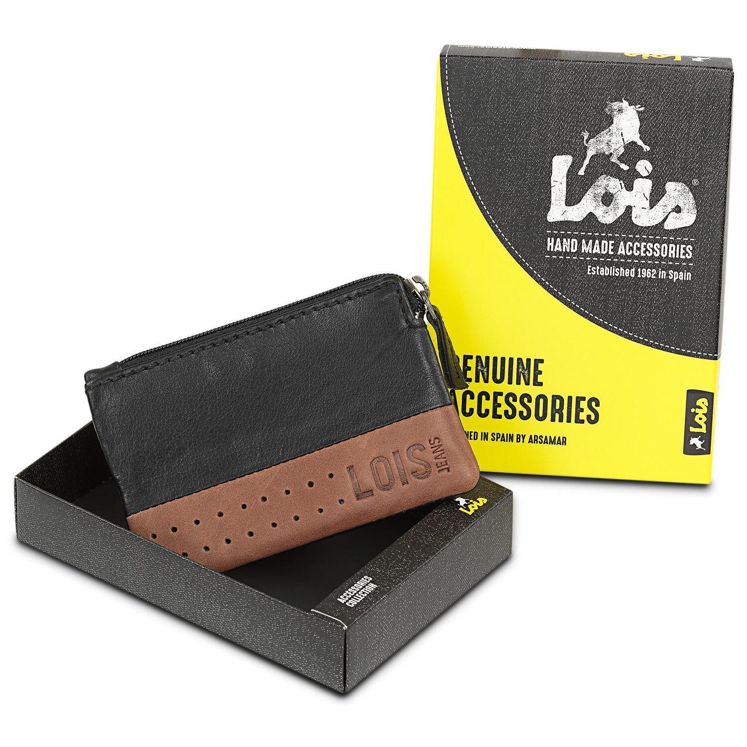 Monedero Piel Hombre Lois Durham Negro-Tan