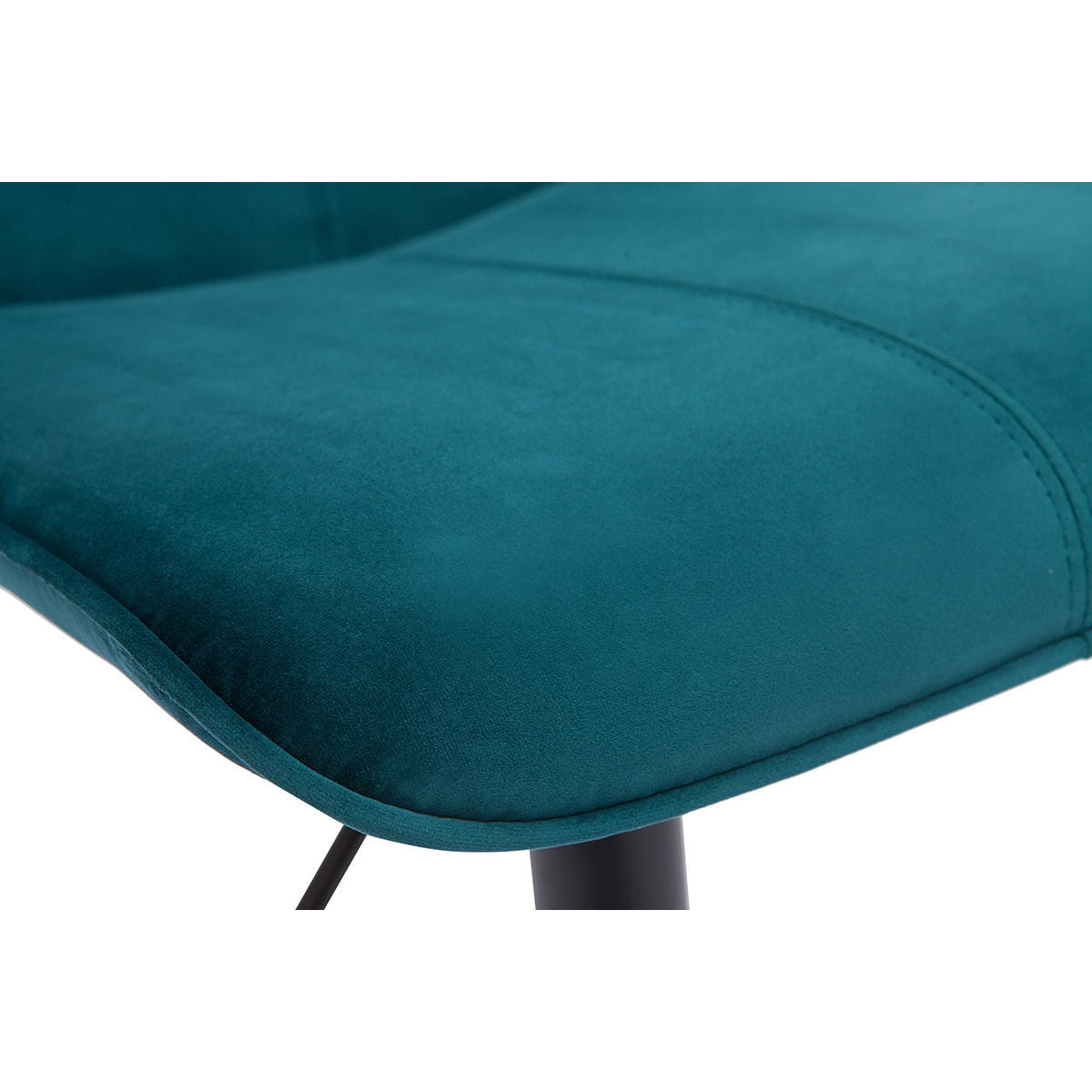 Tabourets de bar réglables pivotants 360° en tissu velours bleu pétrole et métal noir (lot de 2) BOOST