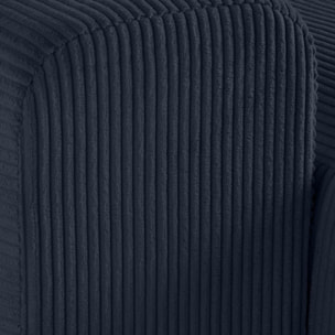Garance - canapé modulable d'angle droit - 8 places - en velours côtelé - Bleu nuit