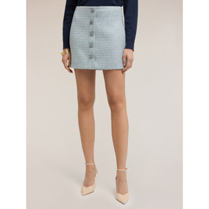 Motivi - Minifalda en tejido bouclé - Light - blue