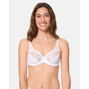 Sujetador con aros de microfibra y bordados