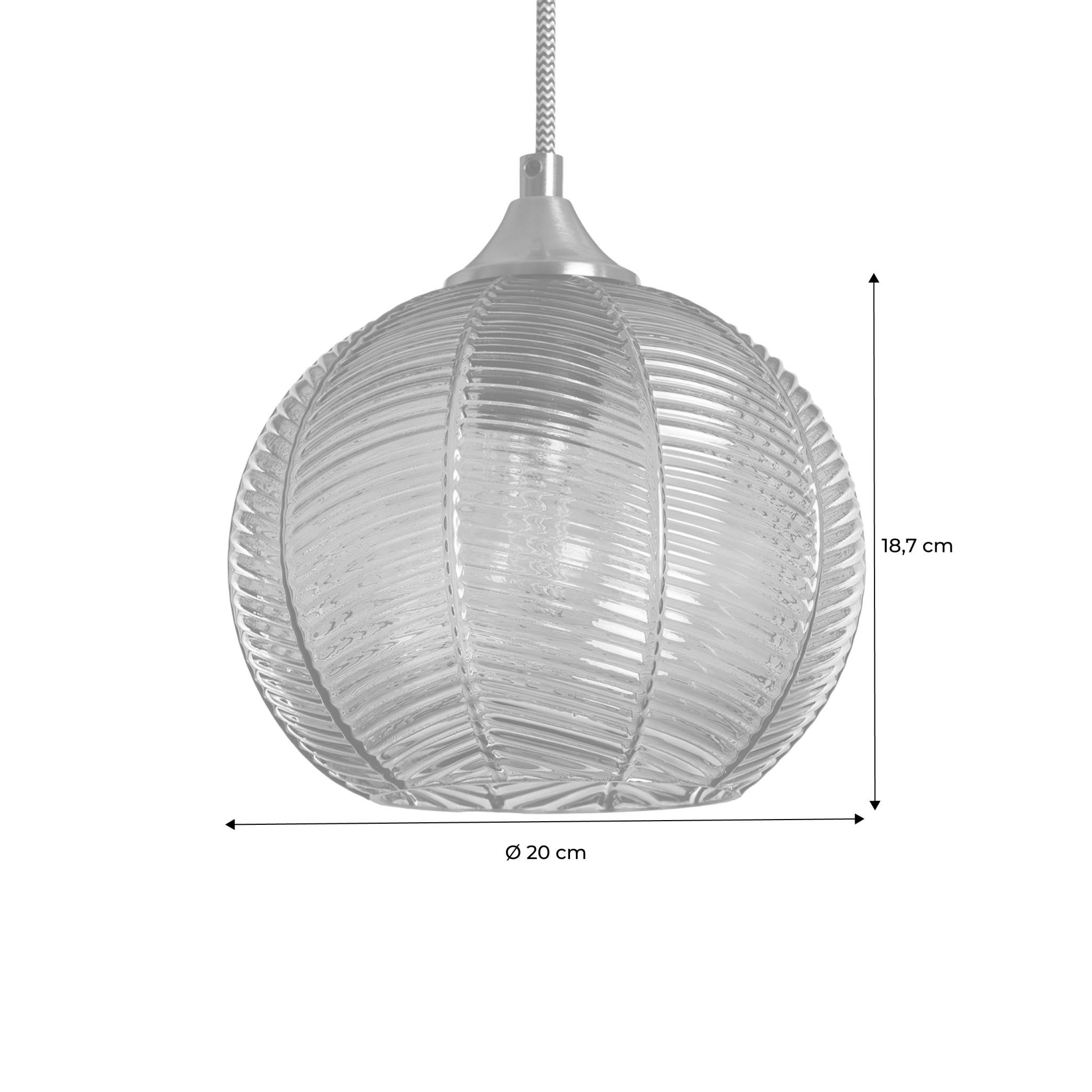 Suspension luminaire métal et verre effet cristal Romane vert Ø 20cm