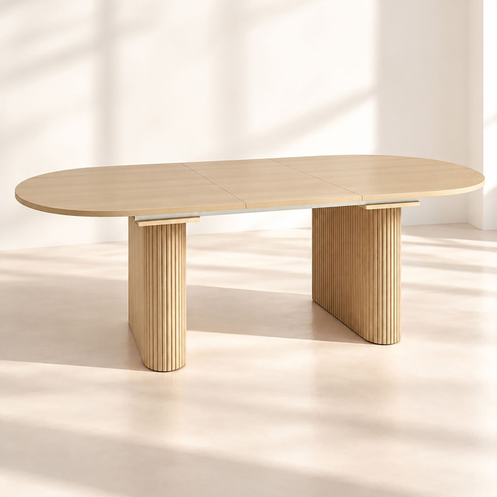 Table extensible 180-230cm effet bois naturel NOCERA