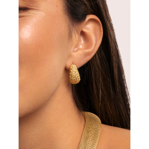 Pendientes Aro Antique Acero Baño Oro