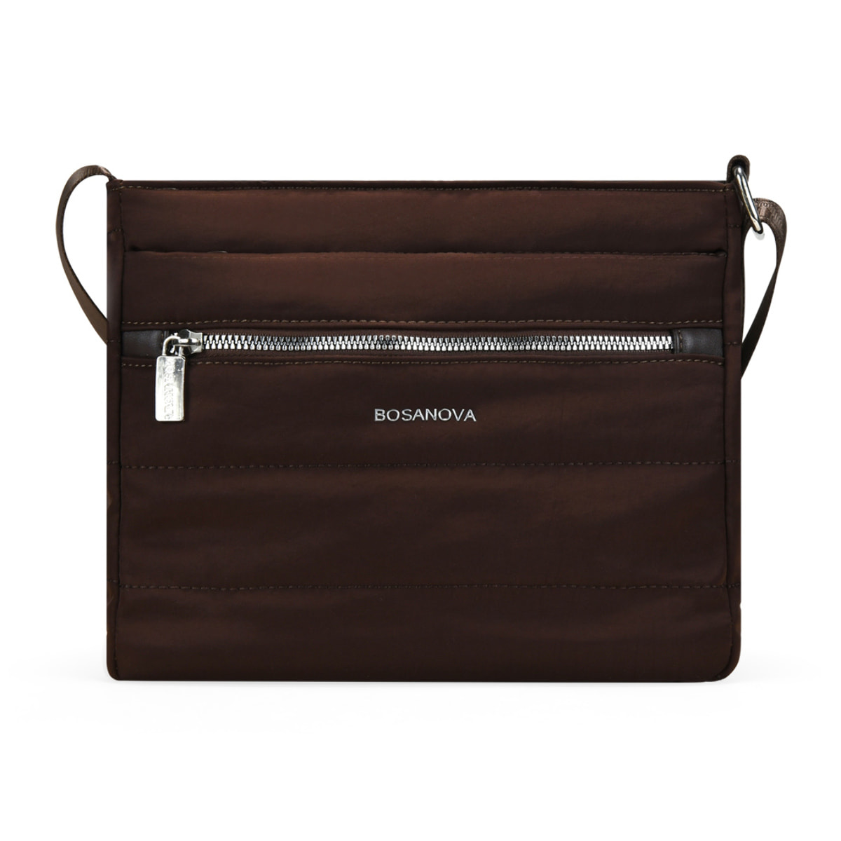 Bolso bandolera marrón con cremallera