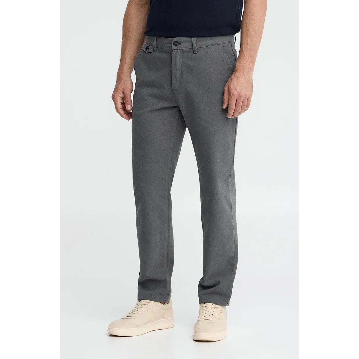 Pantalón chino gris de corte regular con logo Polo Club