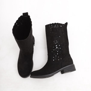 STIVALETTI TRAFORATI CHOCOLA' NERO