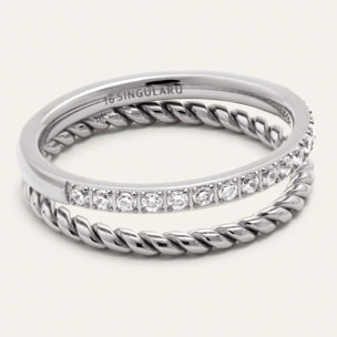 Anillo Doble Tressia Spark Acero