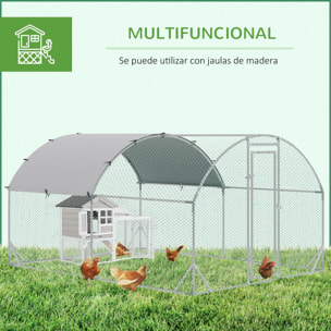 Gallinero para Exterior 2,8x3,8x1,97 m para 6-12 Gallinas de Acero Galvanizado