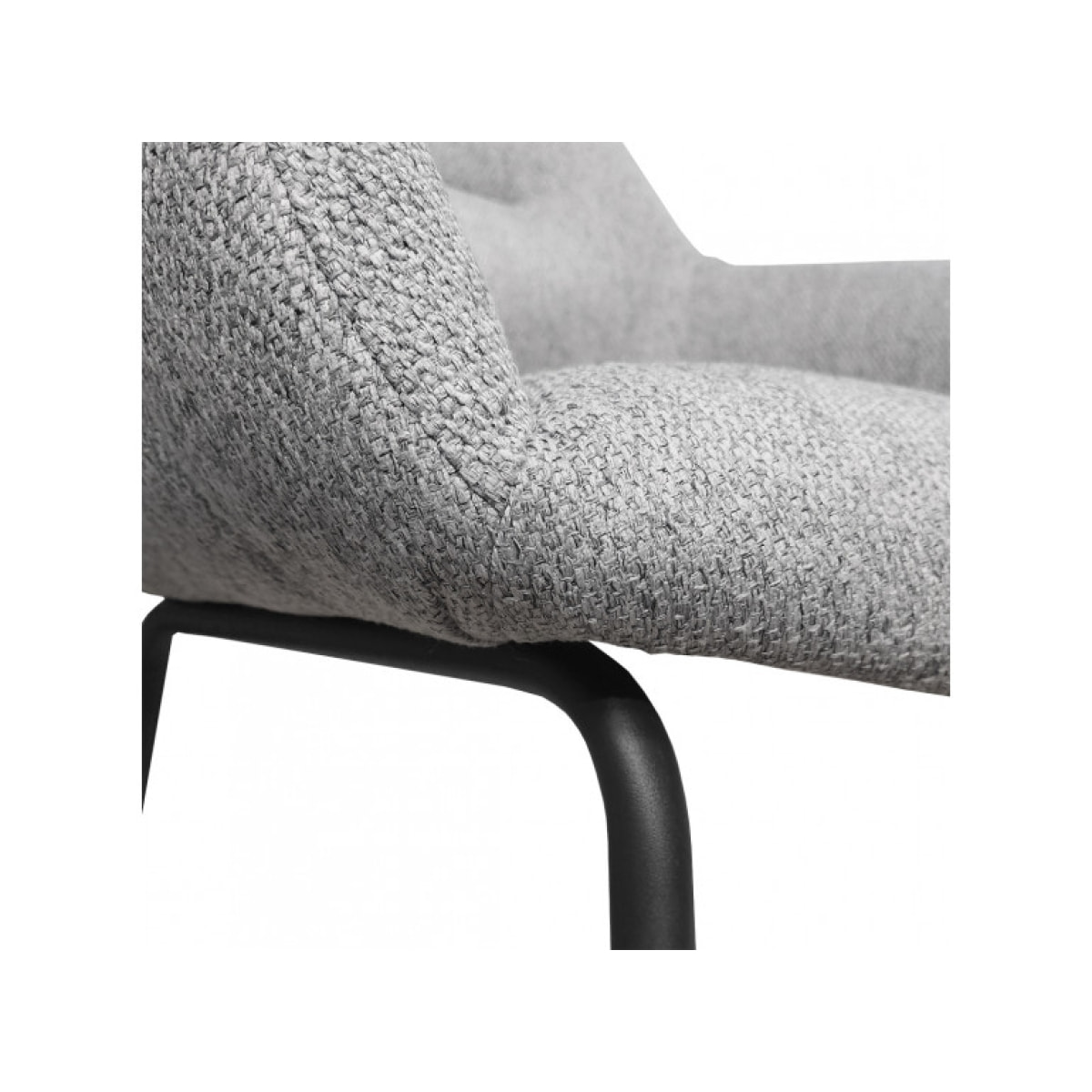 Fauteuil en tissu gris chiné avec accoudoirs - TRENDY
