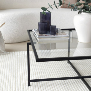 Table basse design noire en verre AURA