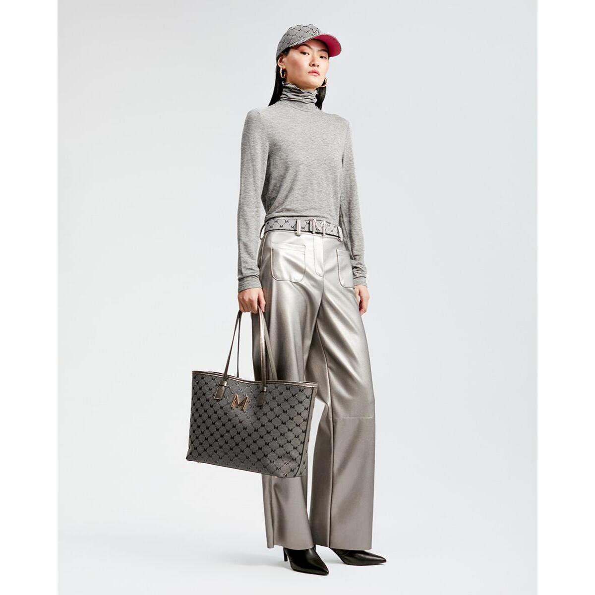 Pantaloni a gamba larga in PU