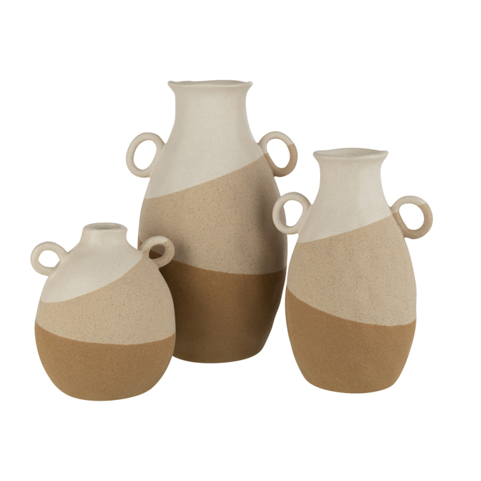 J-Line vase Oreille - céramique - beige/marron clair - large - 34.5 cm de hauteur