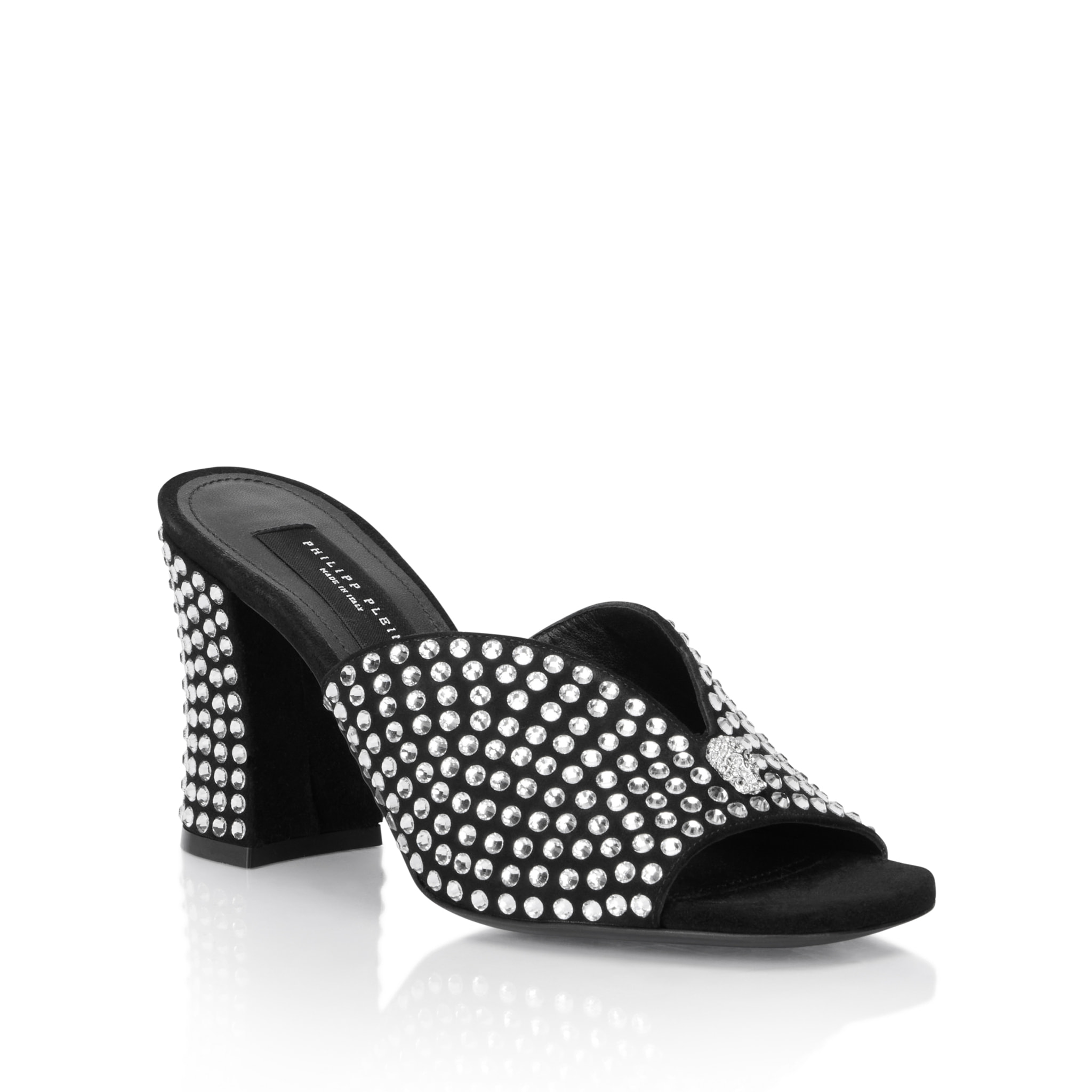 PHILIPP PLEIN Suede Platform Sandals Strass