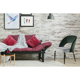 Set 2 sedie Courtney 500 in velluto verde e oro