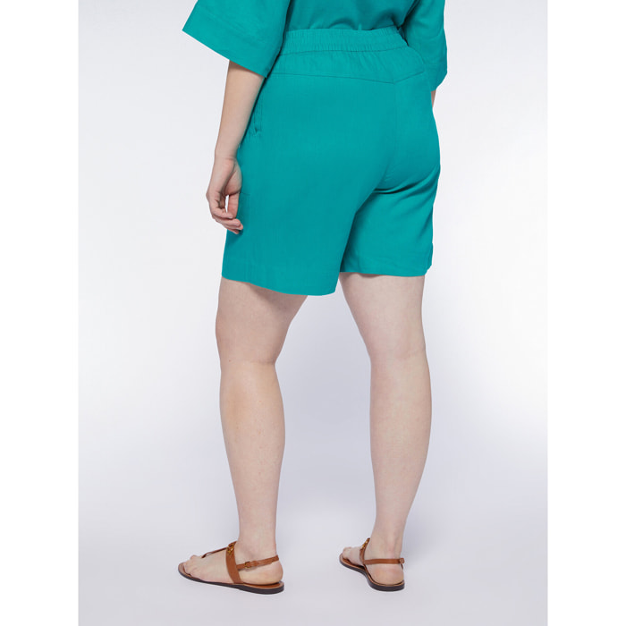 Fiorella Rubino - Pantalones cortos de lino y viscosa - Green Water