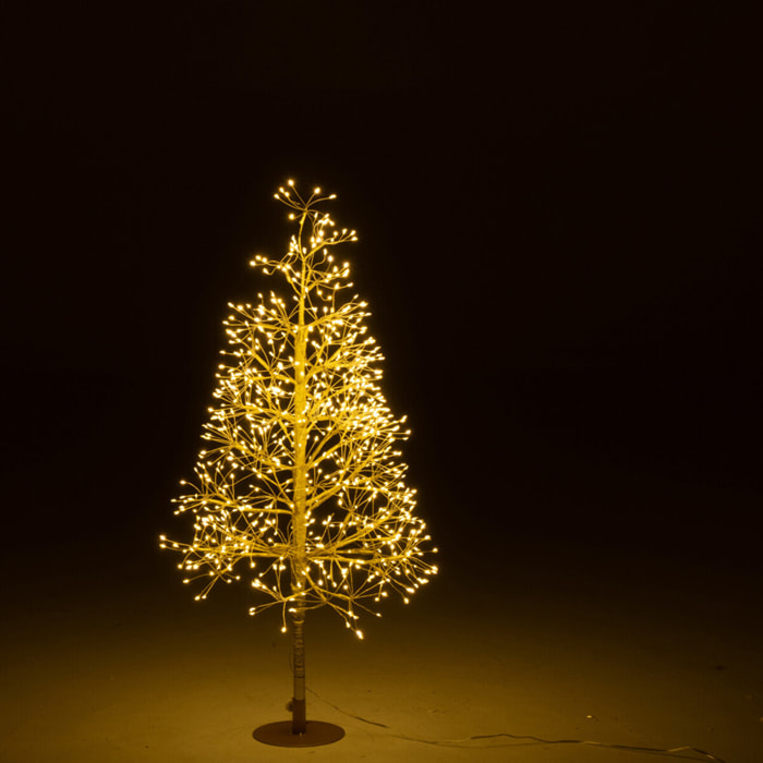 J-Line décoration Arbre - blanc chaud - acier - or - small - LED