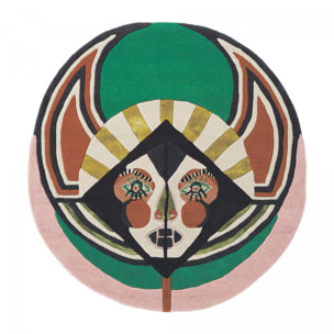 Tapis salon et chambre fait à la main en laine motif fresque LUNICIA