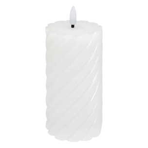 Bougie ronde LED twist Aloe 7x13cm blanc