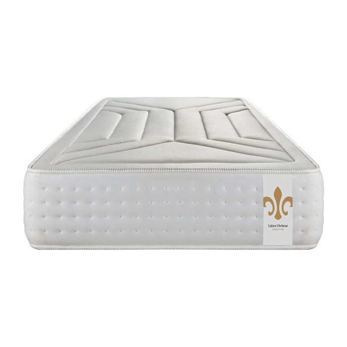 Matelas Vingt-Quatre - 24cm - Ressorts ensachés et mémoire de forme - Tensions allégées - Soutien Ferme