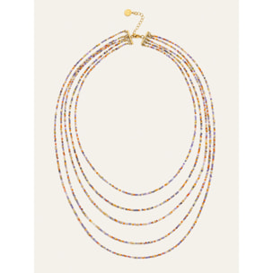 Collar Long Crystals Cleopatra Acero Baño Oro