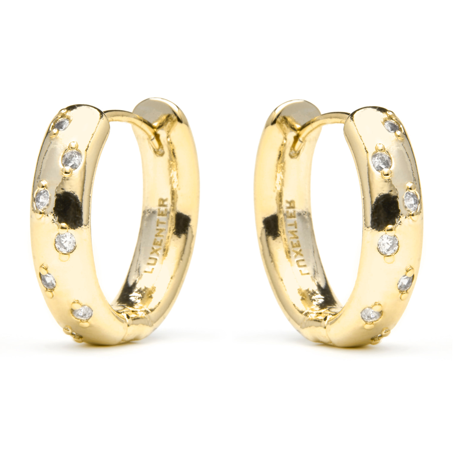 Pendientes acabado oro amarillo de 18k y Circonita Brillante