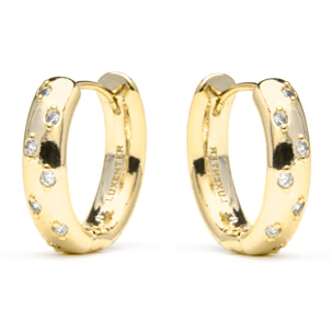 Pendientes acabado oro amarillo de 18k y Circonita Brillante