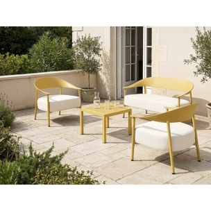 Salon de jardin en métal et plastique "Céora" - 4 places - Jaune