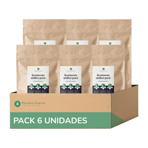 PLANETA HUERTO | Pack 6x Bicarbonato Sódico 1 Kg - Limpiador Ecológico Multiusos, Desodorante y Abrillantador Natural