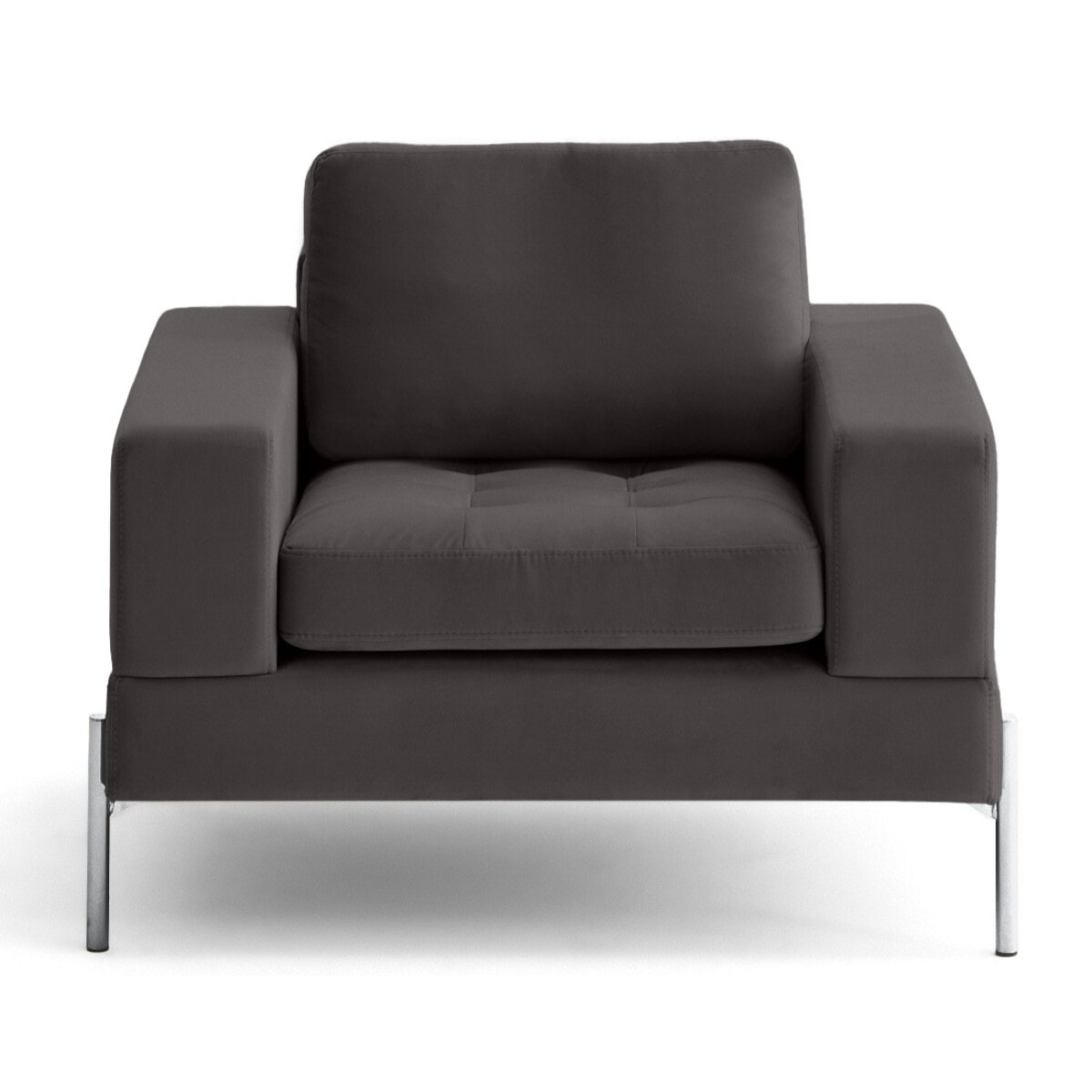 Isaure - fauteuil en velours - Gris foncé