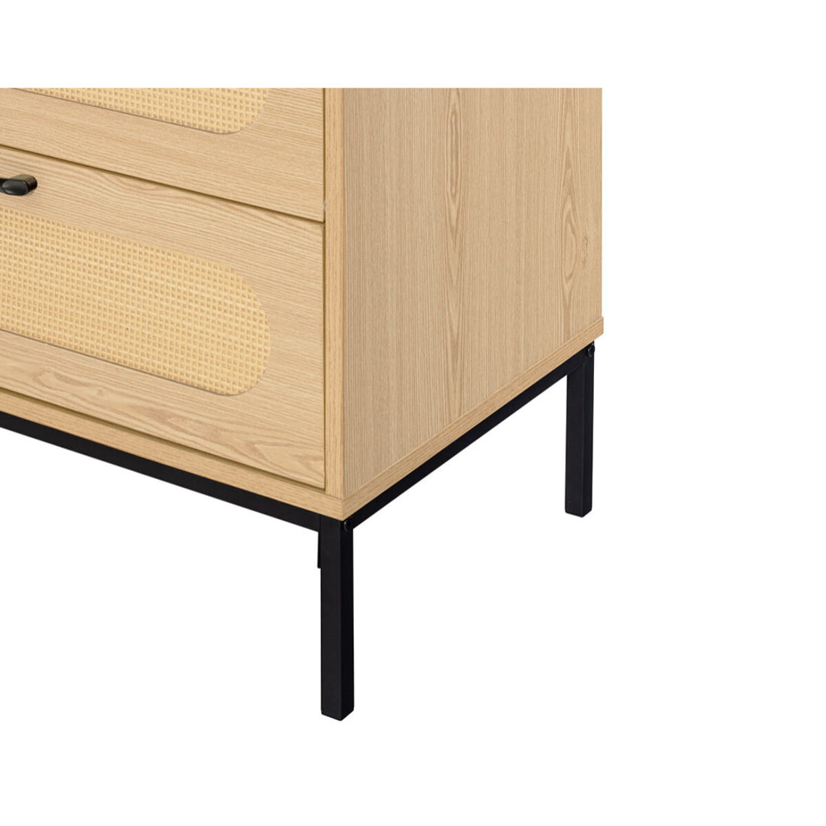 Nagato - commode - cannage et effet bois - 70 cm - Bois