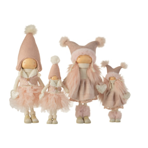 J-Line figurine Fille Coeur - textile - rose - large - 2 ^pcs