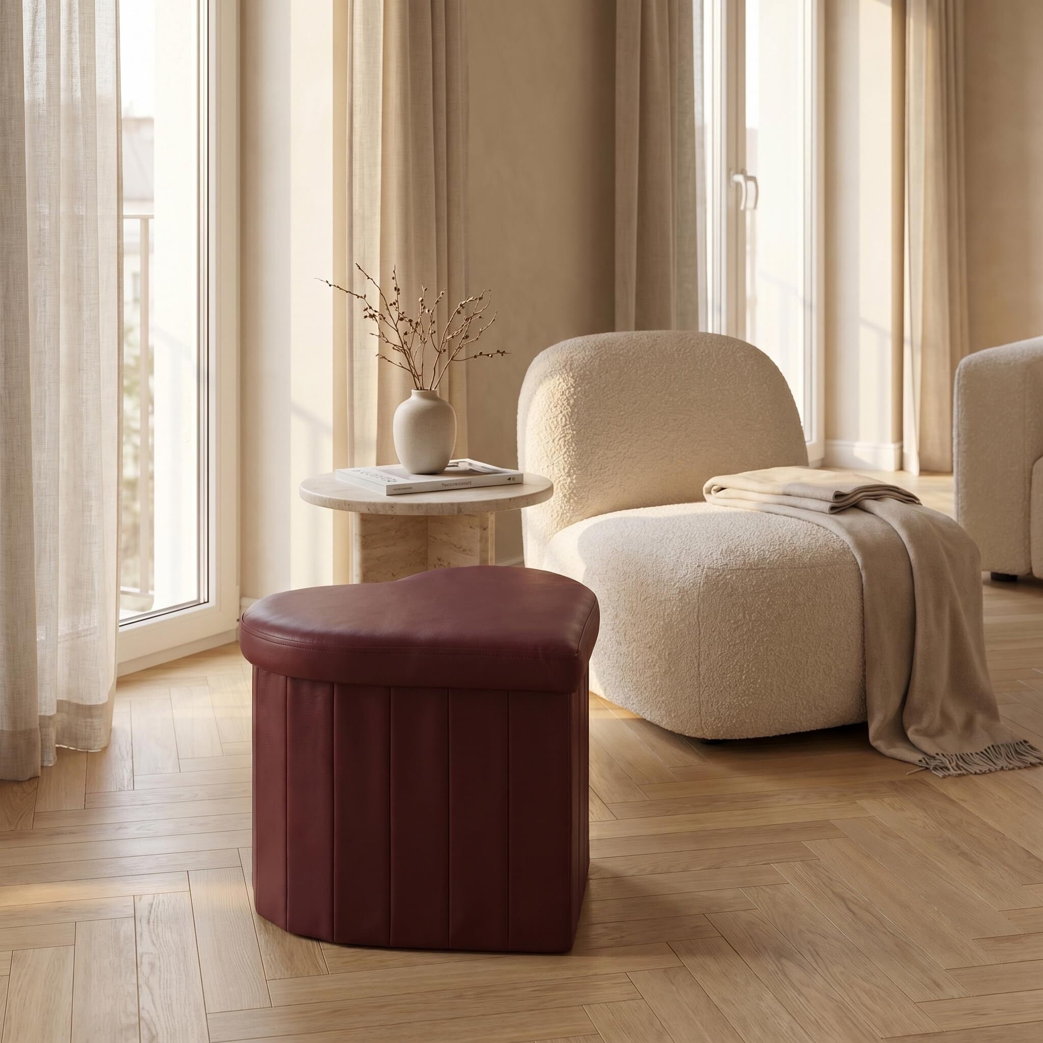 Pouf a forma di cuore in ecopelle