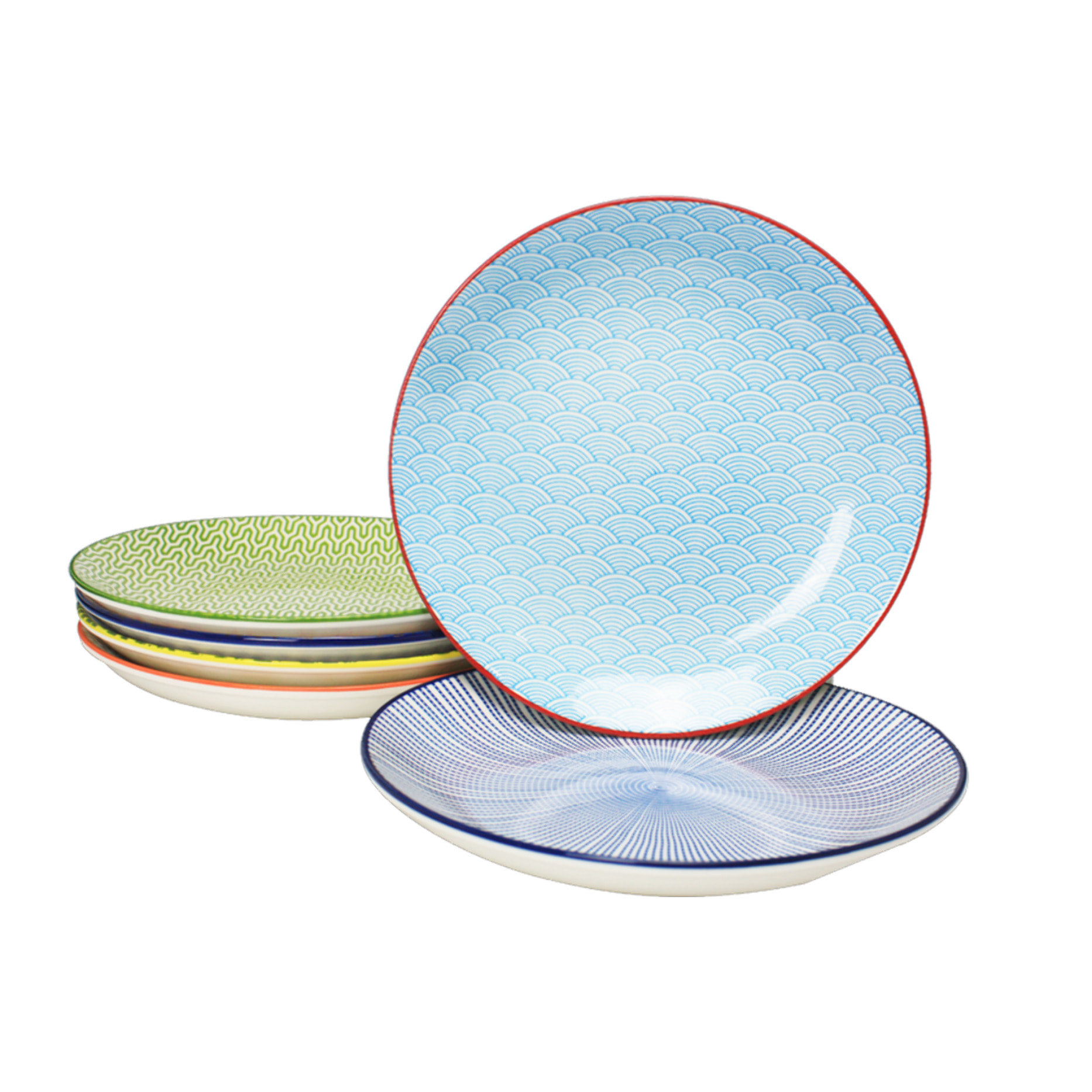 Lot de 6 assiettes à dessert design 3, SABAE