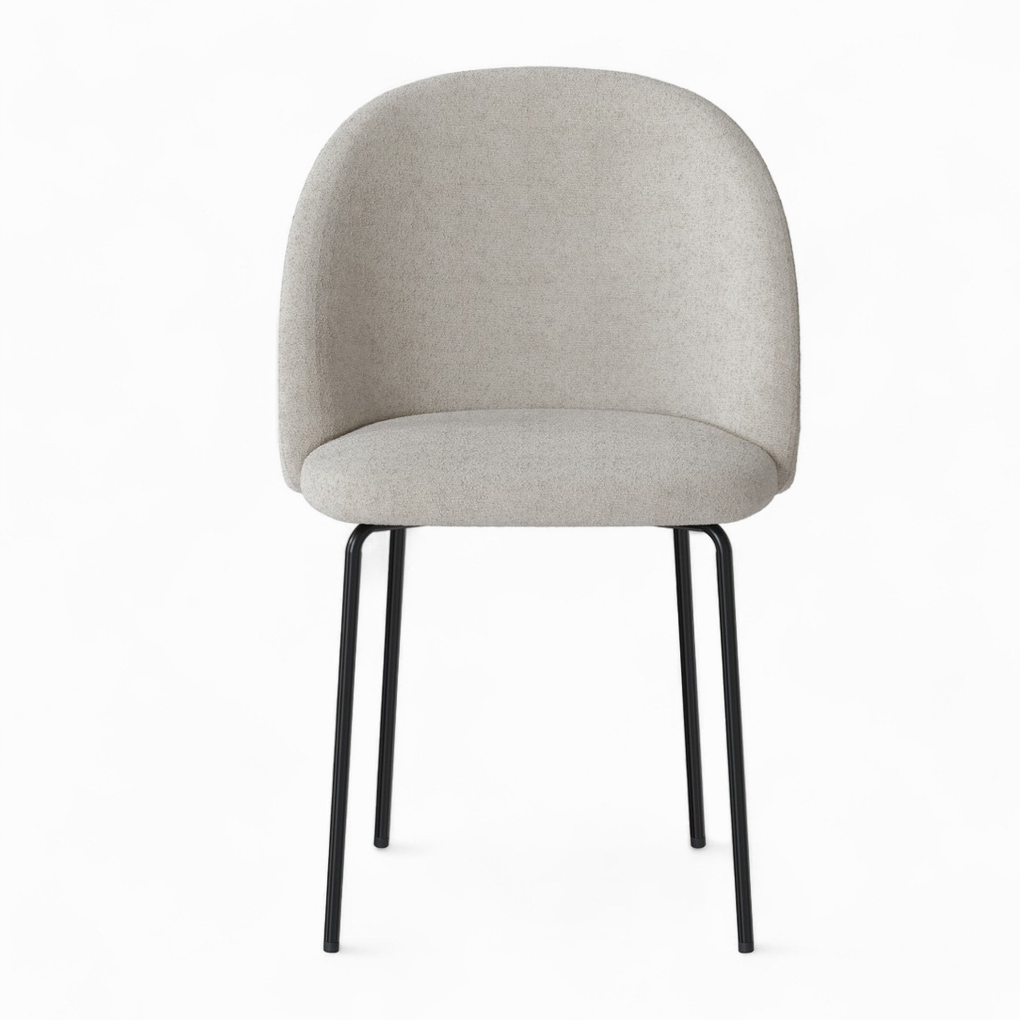 Lot de 2 chaises en tissu bouclette beige - Karl
