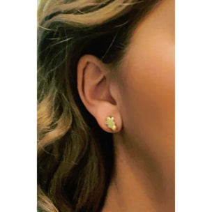 Pack de pendientes flor mini en plata 10µ y dorado