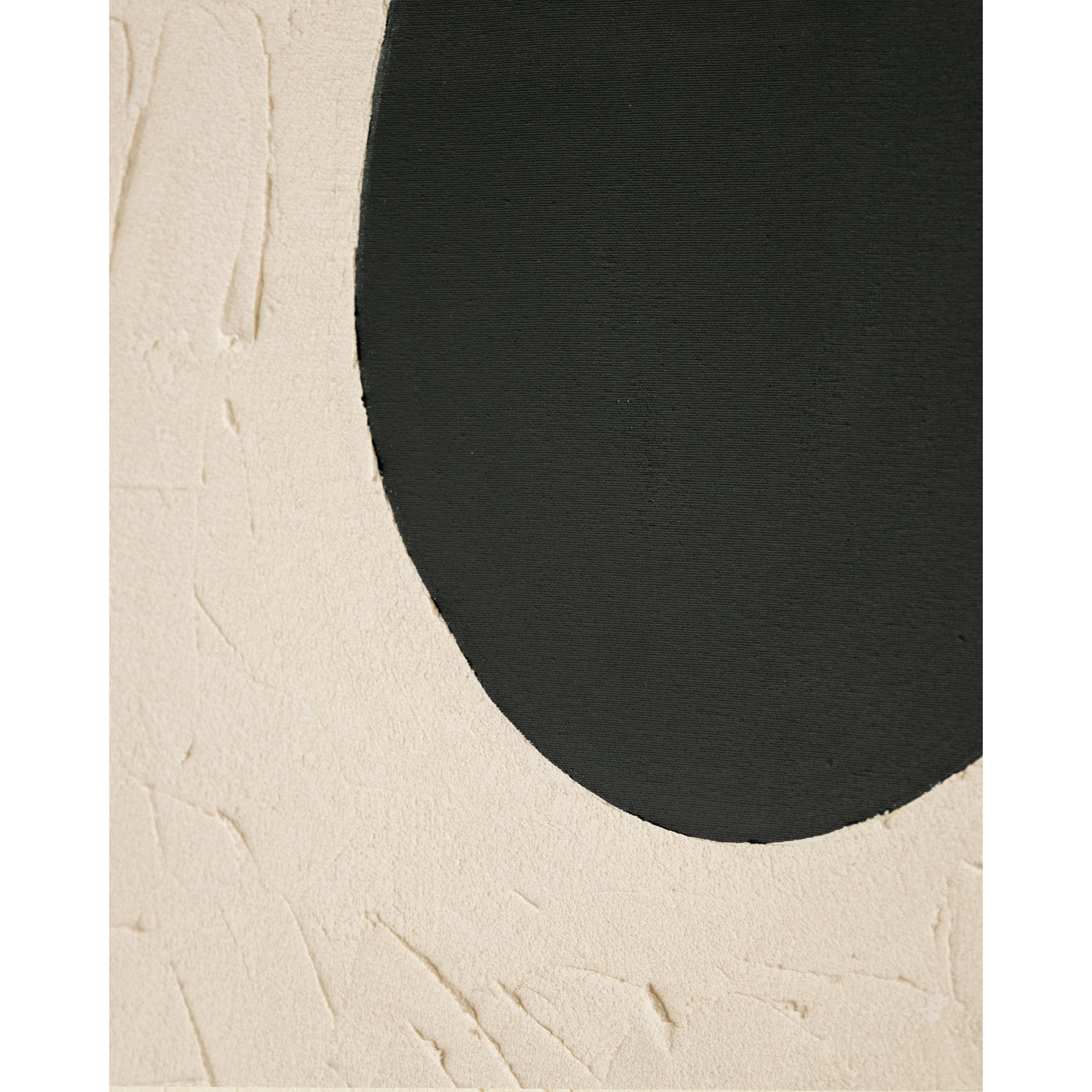 Tableau blanc et noir décoratif sur coton avec cadre en bois peint à la main à la peinture à l'huile en différentes tailles